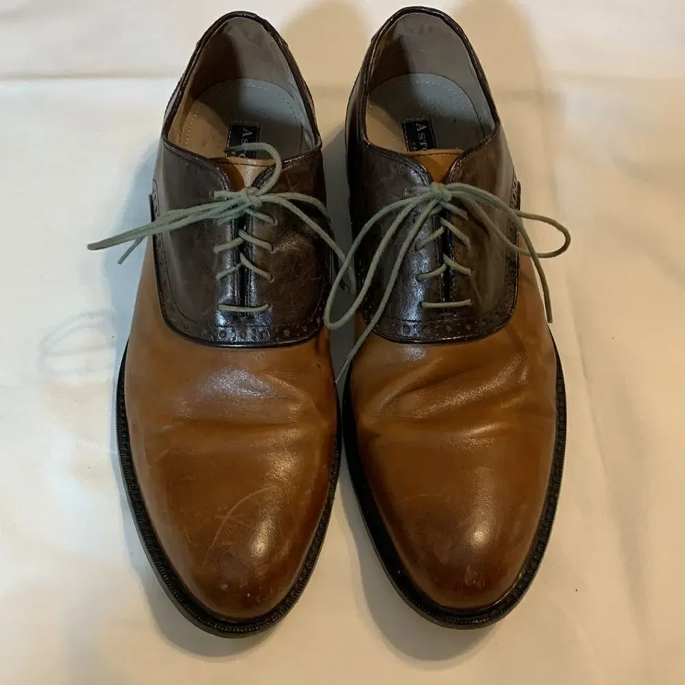 Aston Grey Ashbery Suze 12 two-tone brown/tan oxfords